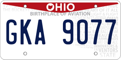 OH license plate GKA9077