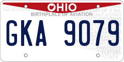 OH license plate GKA9079