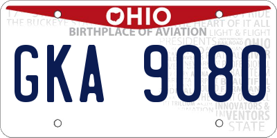 OH license plate GKA9080