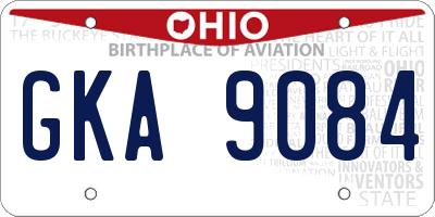 OH license plate GKA9084