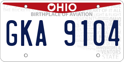 OH license plate GKA9104