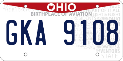 OH license plate GKA9108