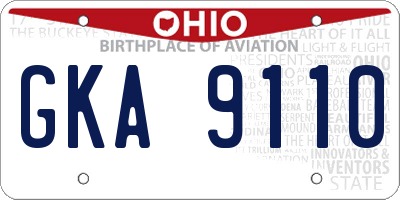 OH license plate GKA9110