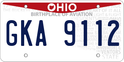 OH license plate GKA9112