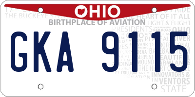 OH license plate GKA9115