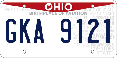 OH license plate GKA9121