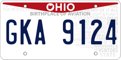 OH license plate GKA9124