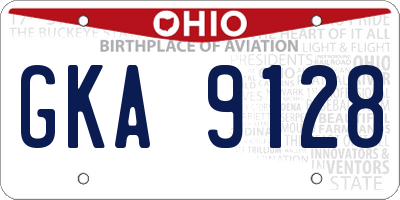 OH license plate GKA9128
