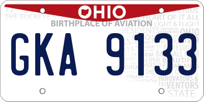 OH license plate GKA9133