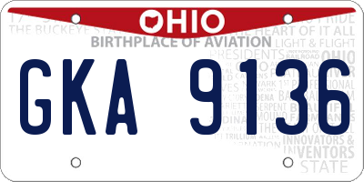 OH license plate GKA9136