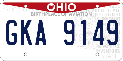 OH license plate GKA9149
