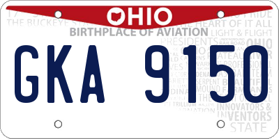 OH license plate GKA9150