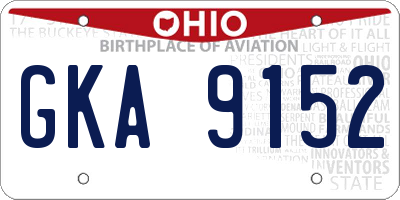 OH license plate GKA9152