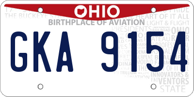 OH license plate GKA9154