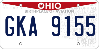 OH license plate GKA9155