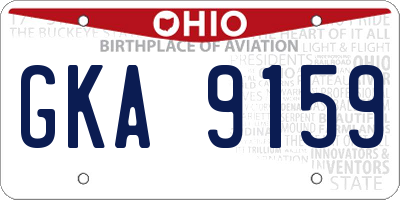OH license plate GKA9159