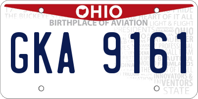 OH license plate GKA9161