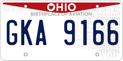 OH license plate GKA9166