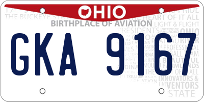 OH license plate GKA9167