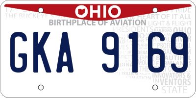 OH license plate GKA9169