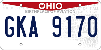 OH license plate GKA9170