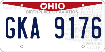 OH license plate GKA9176