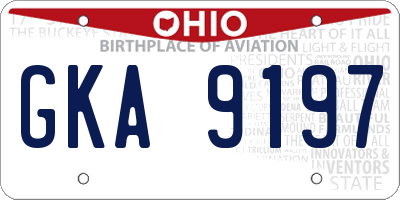 OH license plate GKA9197