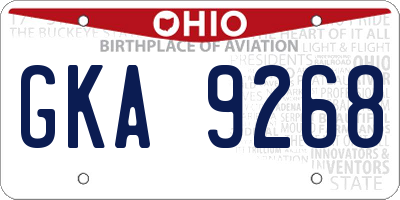 OH license plate GKA9268