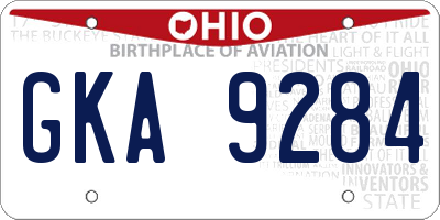 OH license plate GKA9284