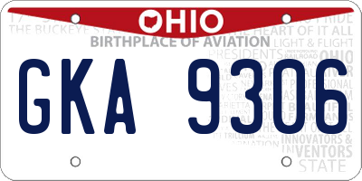 OH license plate GKA9306