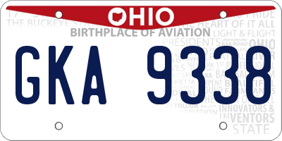 OH license plate GKA9338