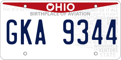 OH license plate GKA9344