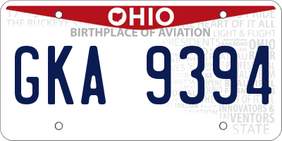 OH license plate GKA9394