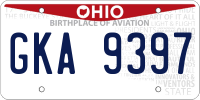 OH license plate GKA9397