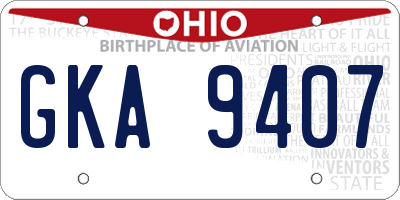 OH license plate GKA9407