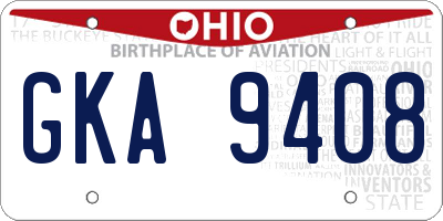 OH license plate GKA9408