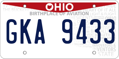 OH license plate GKA9433