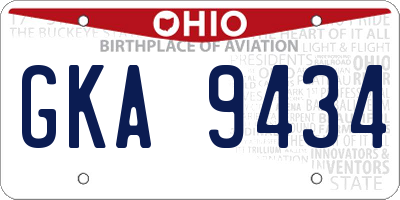 OH license plate GKA9434