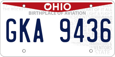 OH license plate GKA9436