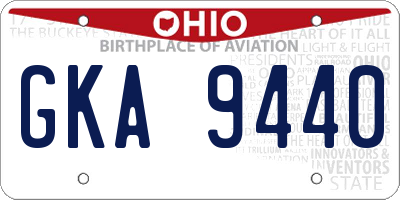 OH license plate GKA9440