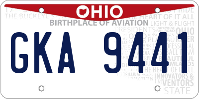 OH license plate GKA9441