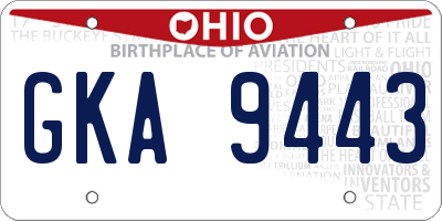 OH license plate GKA9443