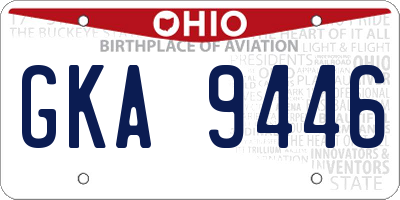 OH license plate GKA9446