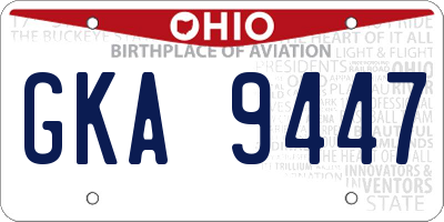 OH license plate GKA9447