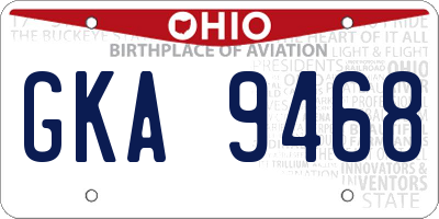 OH license plate GKA9468