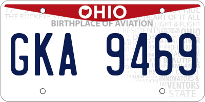 OH license plate GKA9469