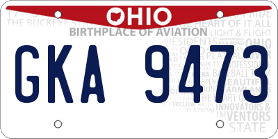 OH license plate GKA9473