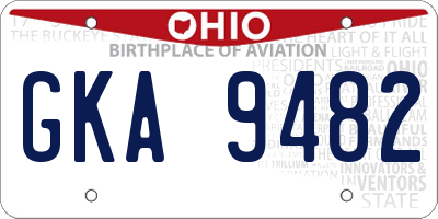 OH license plate GKA9482
