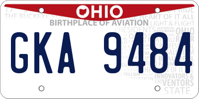 OH license plate GKA9484