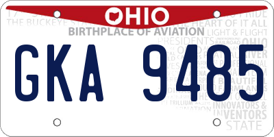 OH license plate GKA9485